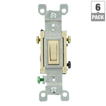 Leviton Toggle Ivory 15A 3-Way Switch (6-Pack)