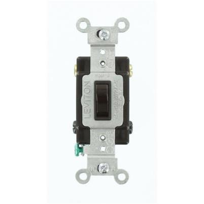 Leviton Commercial Grade 15A Brown Framed Toggle 4-Way Switch