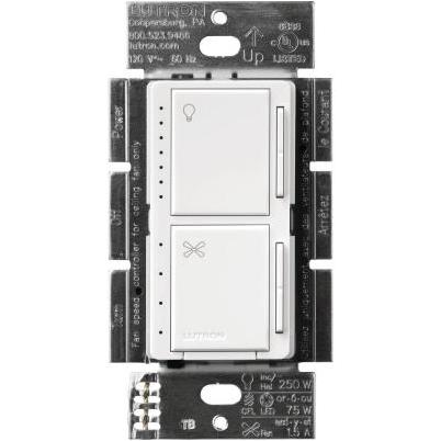 Lutron Maestro White Dimmer & Fan Control Switch