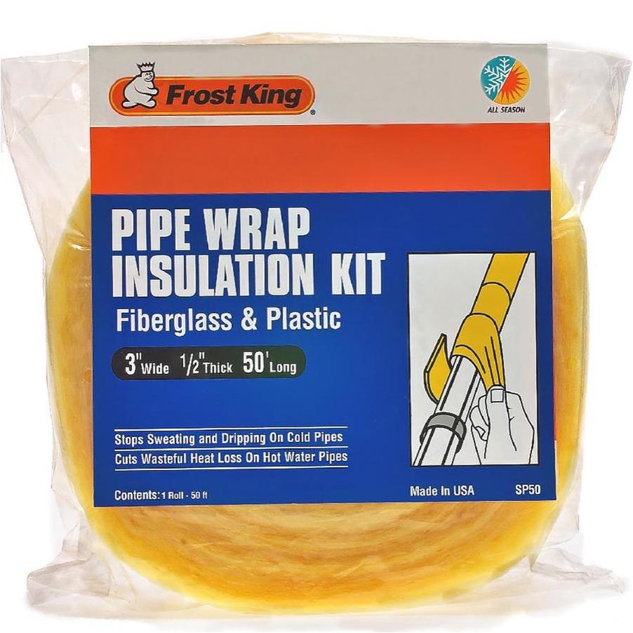 1/2 x 3 ft. Fiberglass Pipe Insulation, 1/2 Wall 