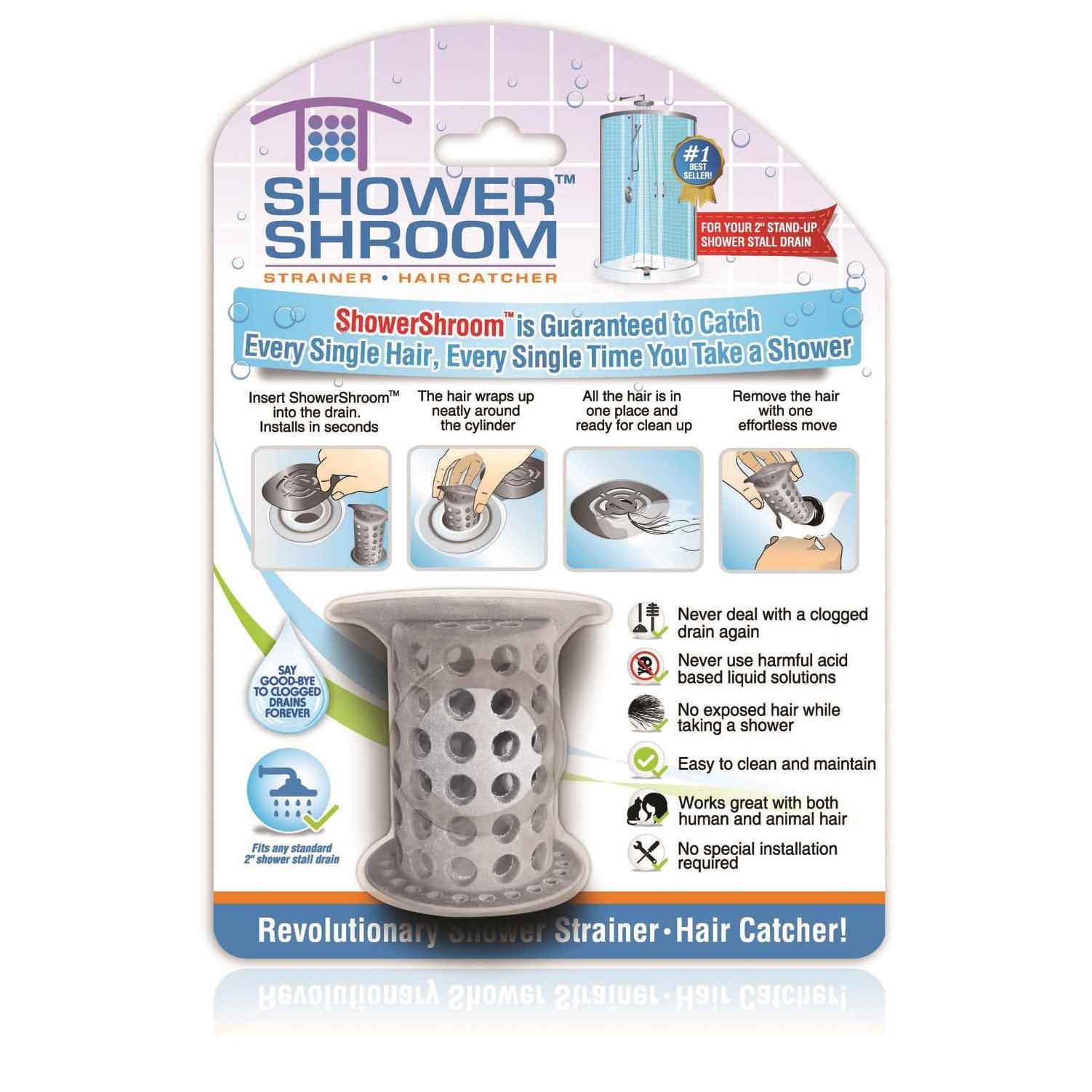 Shower Shroom Strainer Hair catcher Fits any standard 2 Drain. NEW