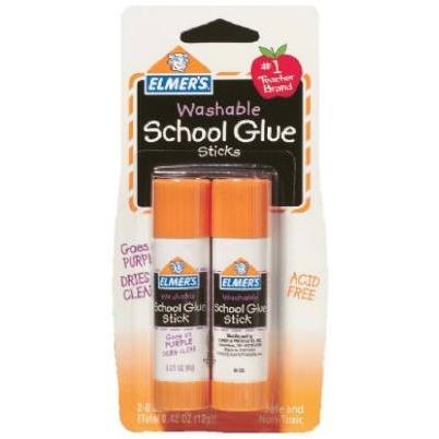 School Glue Sticks, Washable, .42-oz., 2-Pk.