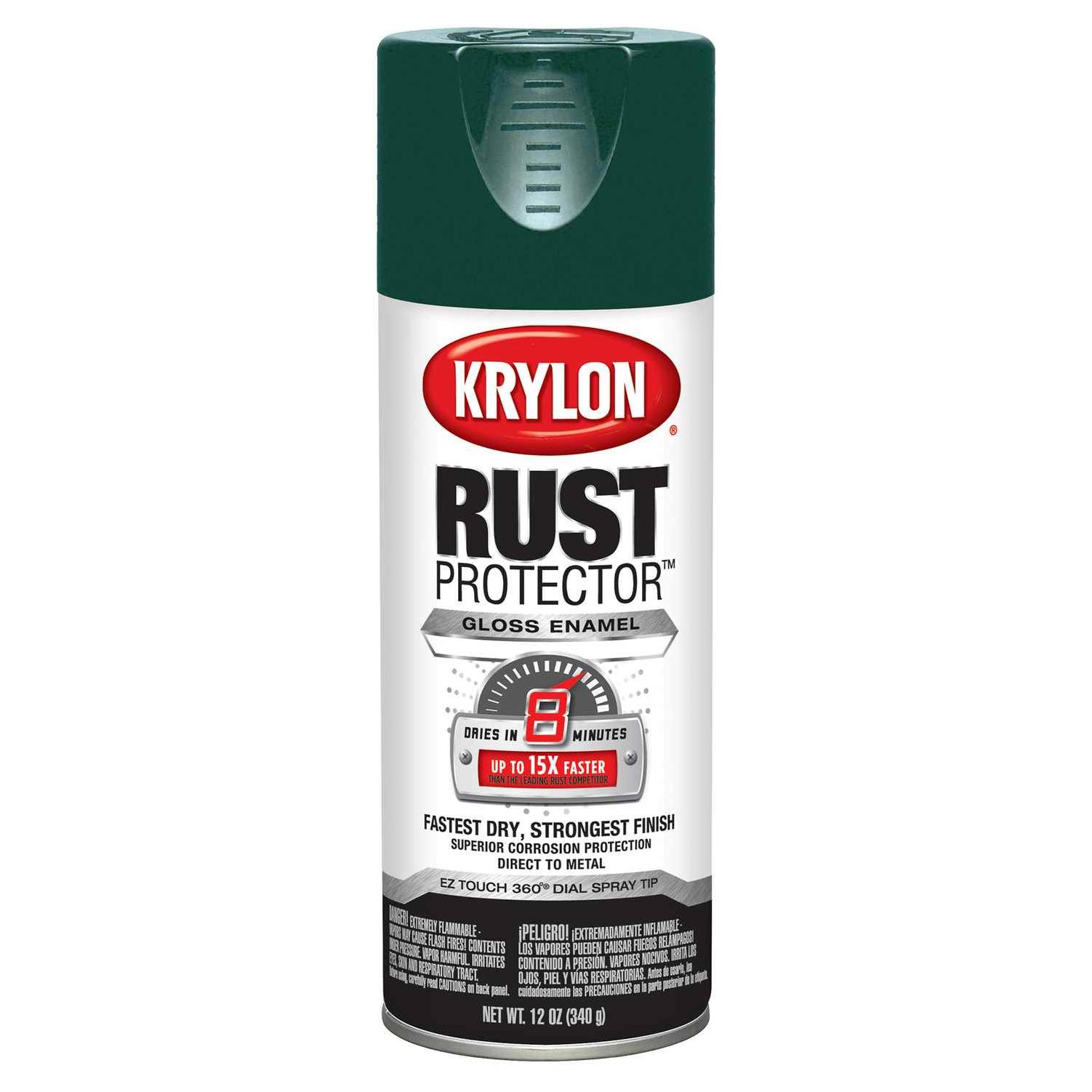 Krylon Rust Tough 12 Oz. Gloss Alkyd Enamel Spray Paint, Hunter Green