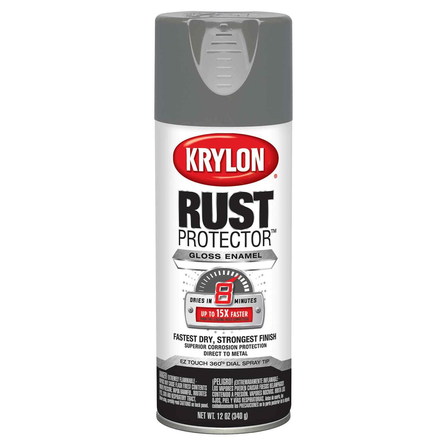 Krylon Rust Tough 12 Oz. Gloss Alkyd Enamel Spray Paint, Machinery Gray