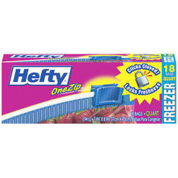 Hefty Freezer Quart Slider Bags, 15 count