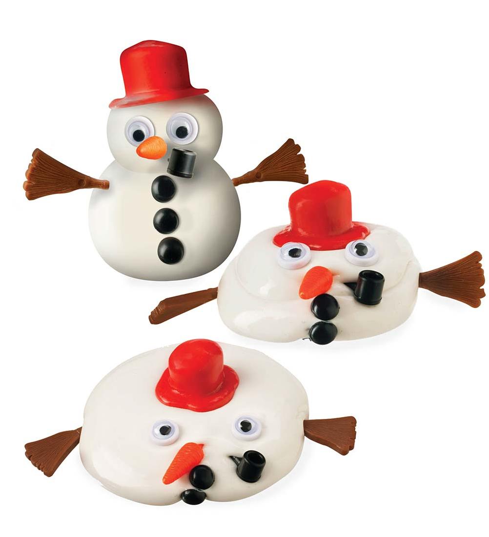 Toysmith Melting Snowman Reusable Putty & 9 snowman pieces & storage  container