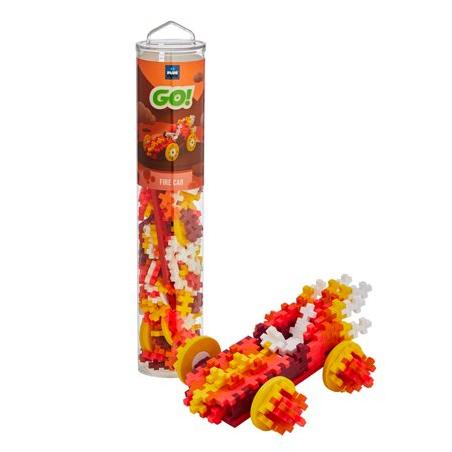 Plus-Plus - Color Cars Tube - Fire - 200 Pieces  Construction Building Stem / Steam Toy  Interlocking Mini Puzzle Blocks for Kids