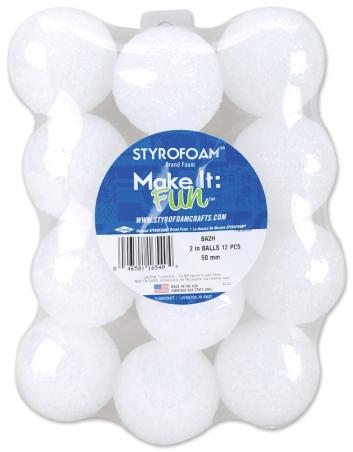 Styrofoam Balls 2 Inch 12-pkg-white - 654286 - Hobbies & Creative Arts Art  Craft Supplies Floral Supply