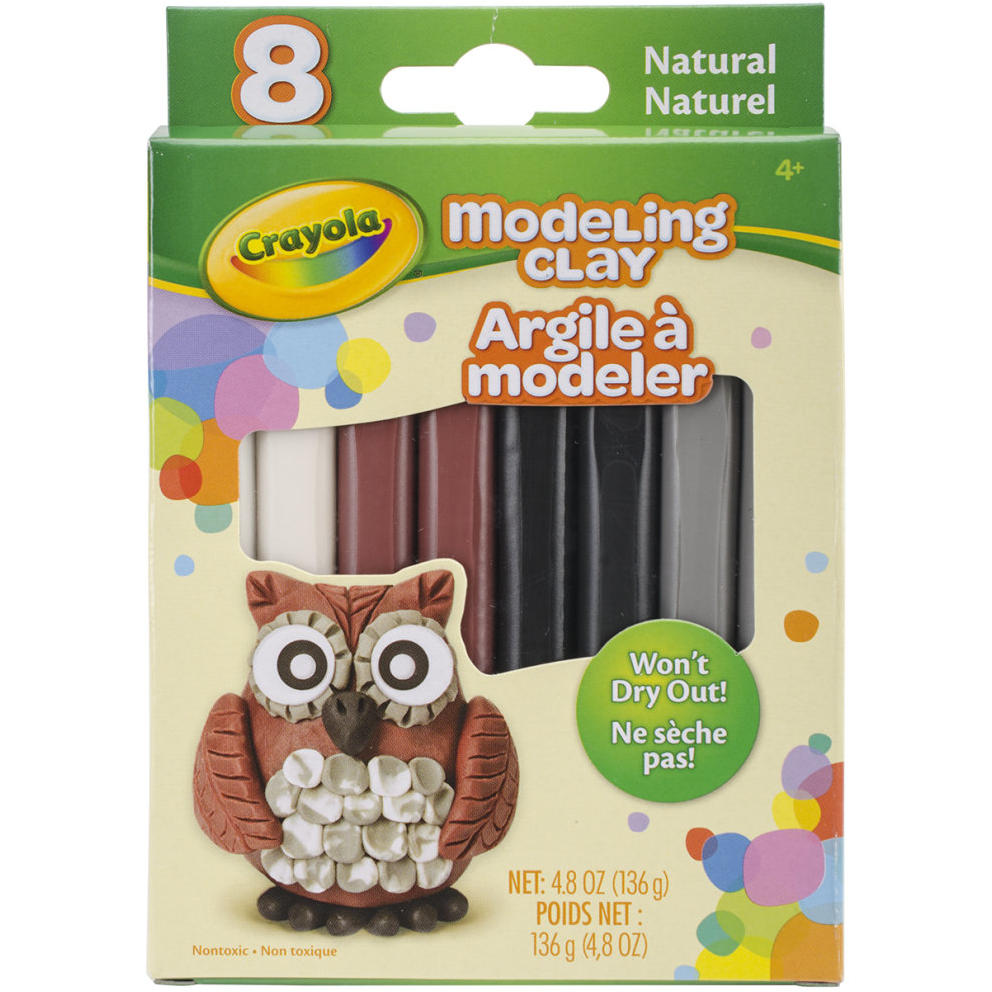 NOTIONS MARKETING Crayola Modeling Clay, Neutral Assorted, 8/Pack  (57-0314),Size: med