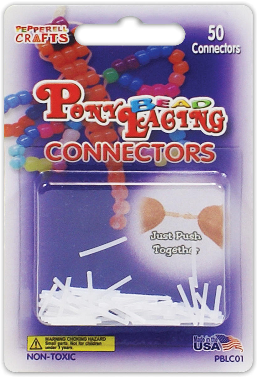 Pepperell PBLCO1 Pony Bead Lacing Connectors - 50 per Pack