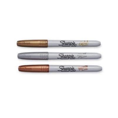 Sharpie Permanent Marker, Fine Point, Assorted Metallic Colors - 3 markers