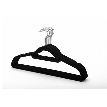 Storage Solutions 10 piece Black Velvet Suit, Dress, and Clothes Hanger and Closet Organizer