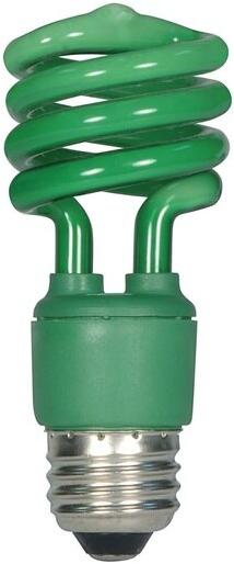 S7272 13 Watt Green Compact Fluorescent Light Bulb - Twist Medium Screw Base