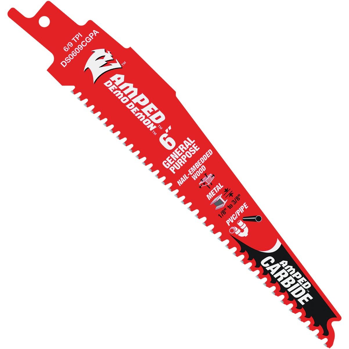 Diablo Demo Demon 6 In. Amped Carbide General Purpose Recirocating Saw Blade (3-Pack)