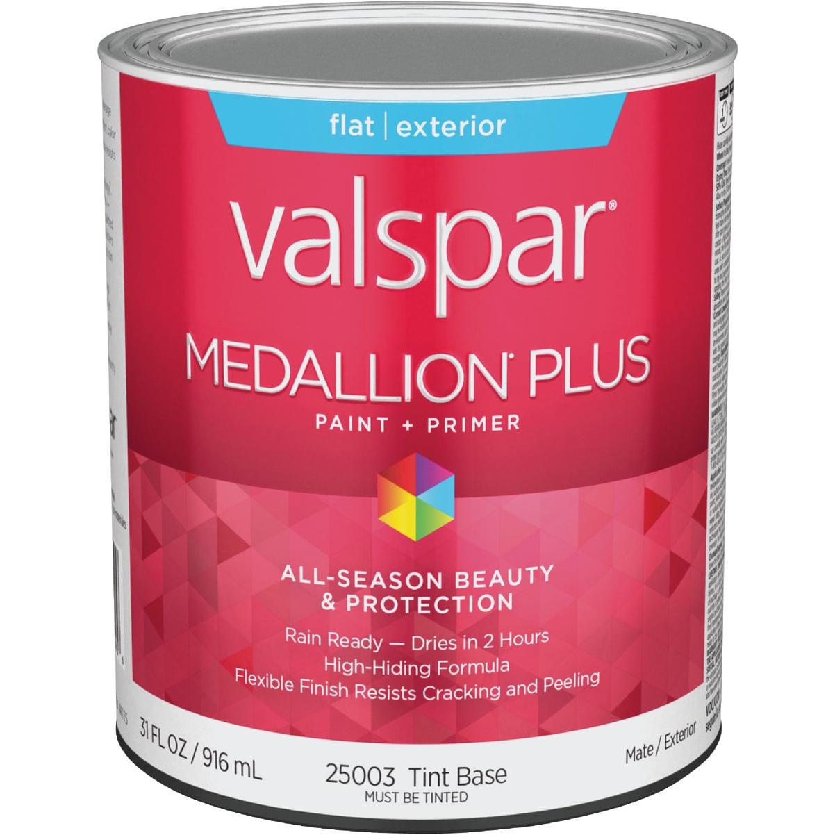 Valspar Medallion Plus Premium Paint & Primer Flat Exterior Paint, Tint Base, 1 Qt.