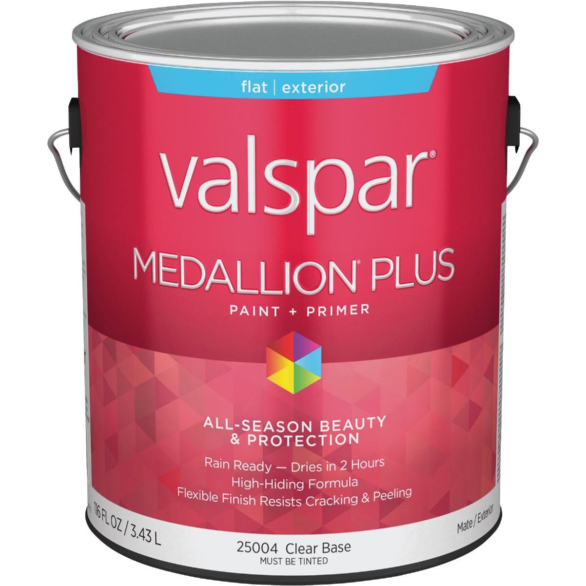 Valspar Medallion Plus Premium Paint & Primer Flat Exterior Paint, Clear Base, 1 Gal.