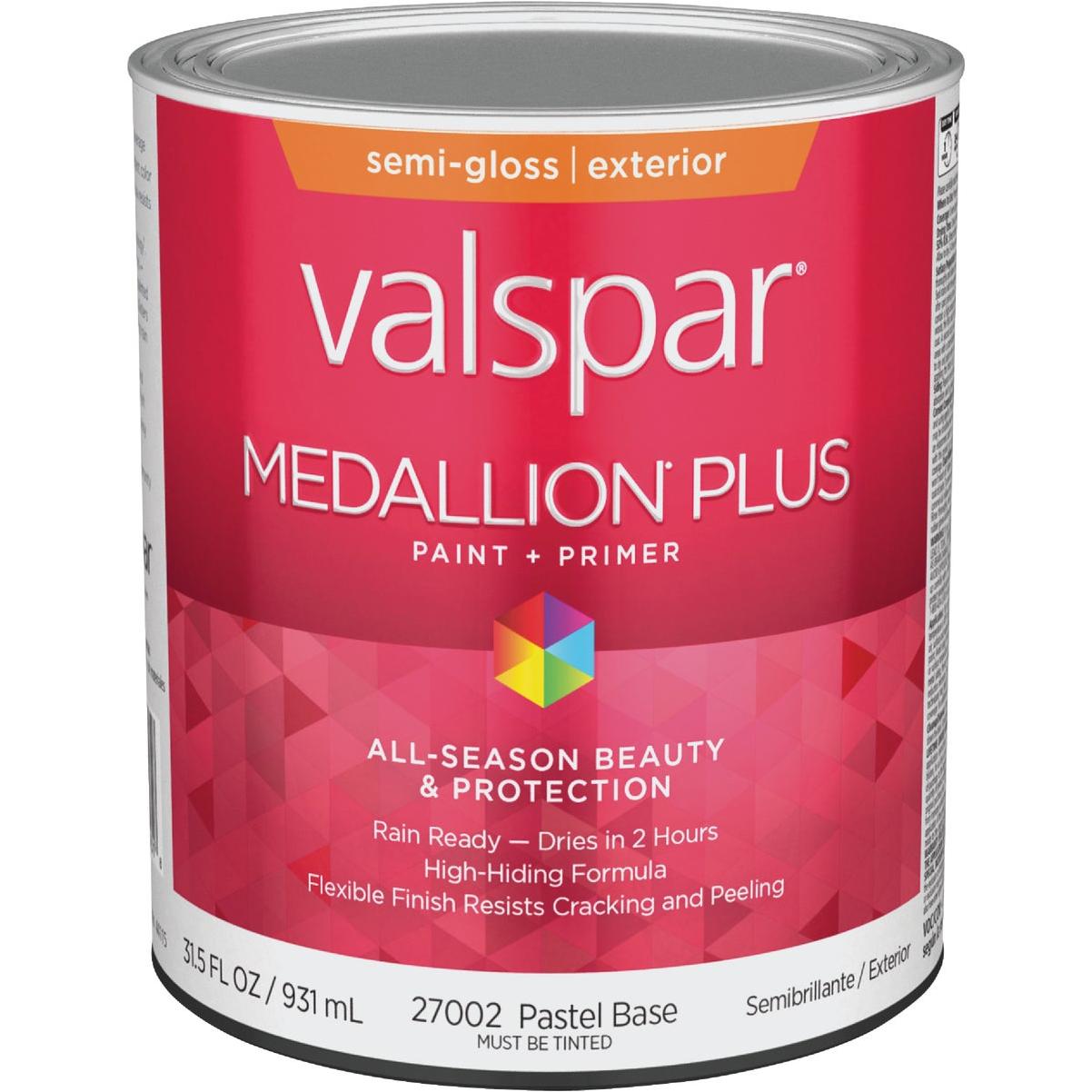 Valspar Medallion Plus Premium Paint & Primer Semi-Gloss Exterior Paint, Pastel Base, 1 Qt.
