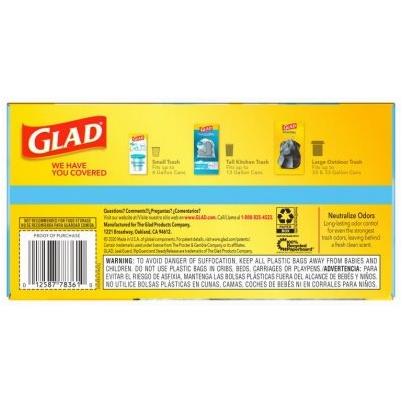 Glad Tall Kitchen Drawstring Trash Bags Odorshield 13 Gallon