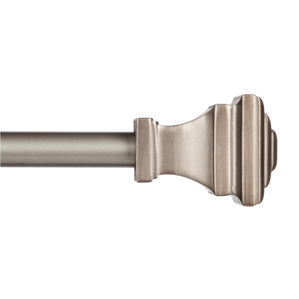 Kenney Fast Fit Milton 66 In. To 120 In. x 5/8 In. Pewter Curtain Rod