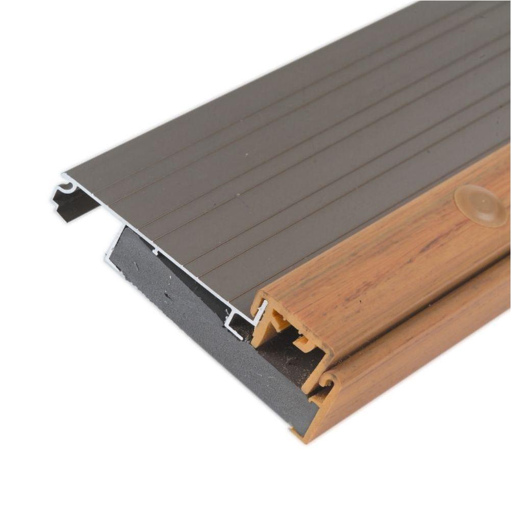 M-D Building Products 4-9/16 In. x 1-3/8 In. x 36 In. Satin Nickel Adjustable Aluminum Thermal Break Threshold