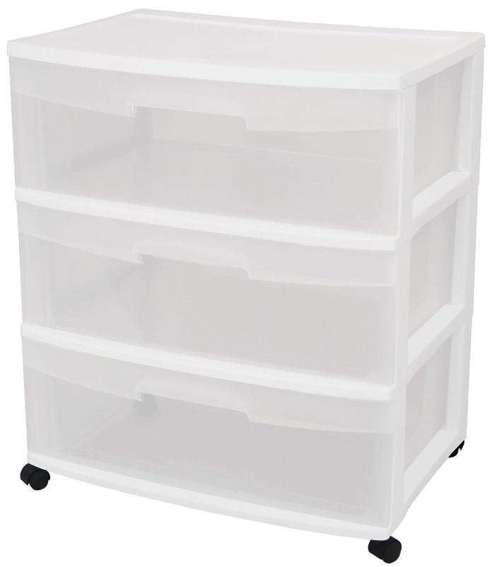 Sterilite Gray Weave 3-Drawer Storage Cart