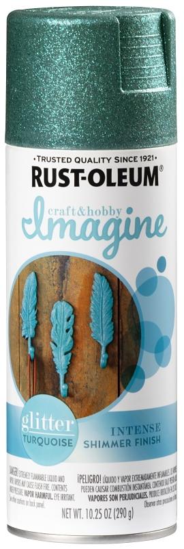 Rust-Oleum 354073 Imagine Craft & Hobby Spray Paint, Glitter, Turquoise, 10.25 Ounce, Can