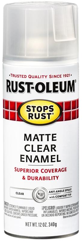 Clear, Rust-Oleum Stops Rust Matte Protective Enamel Spray Paint