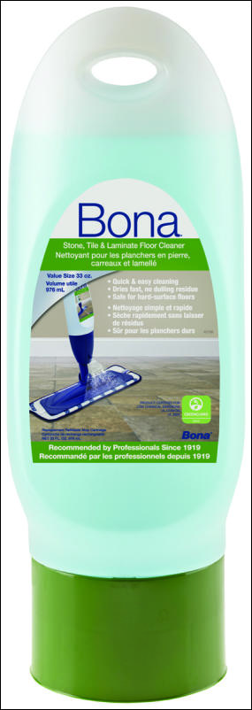 Bona Stone Tile Laminate Cleaner Cartridge for Bona Spray Mop, 33-Ounces