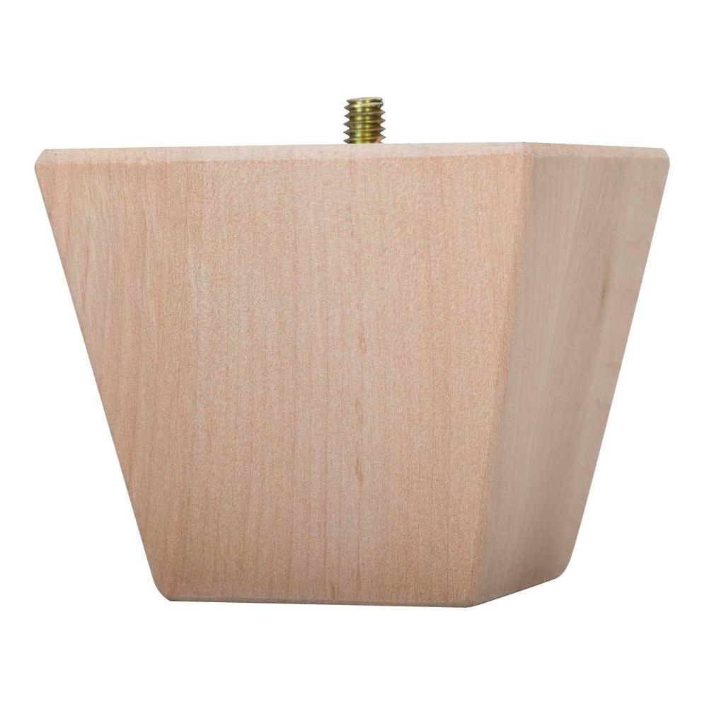 Waddell 3-1/2 In. x 3 In. Contemporary Hardwood Bun Foot