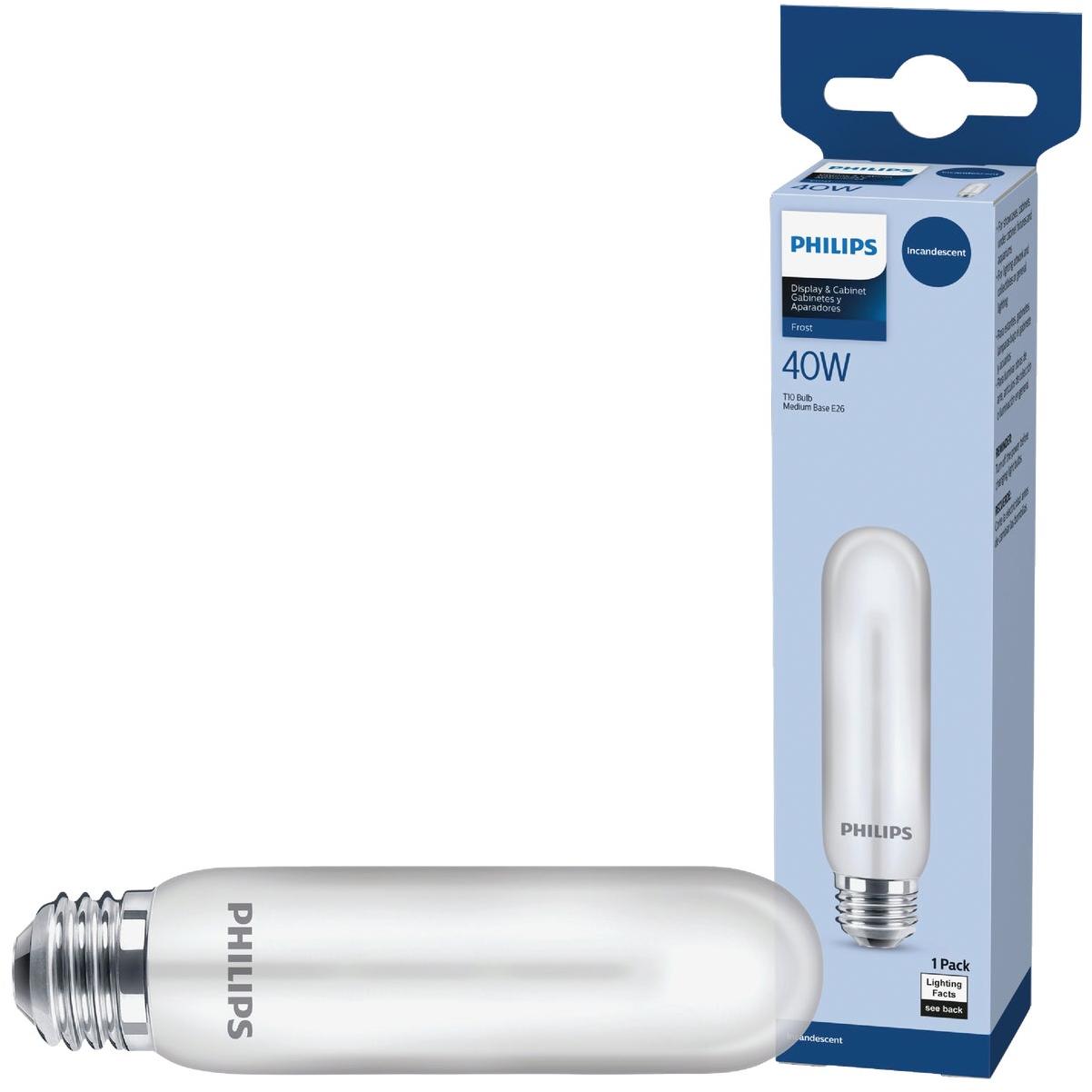 Philips 40W Frosted Medium Tubular T10 Incandescent Display Light Bulb