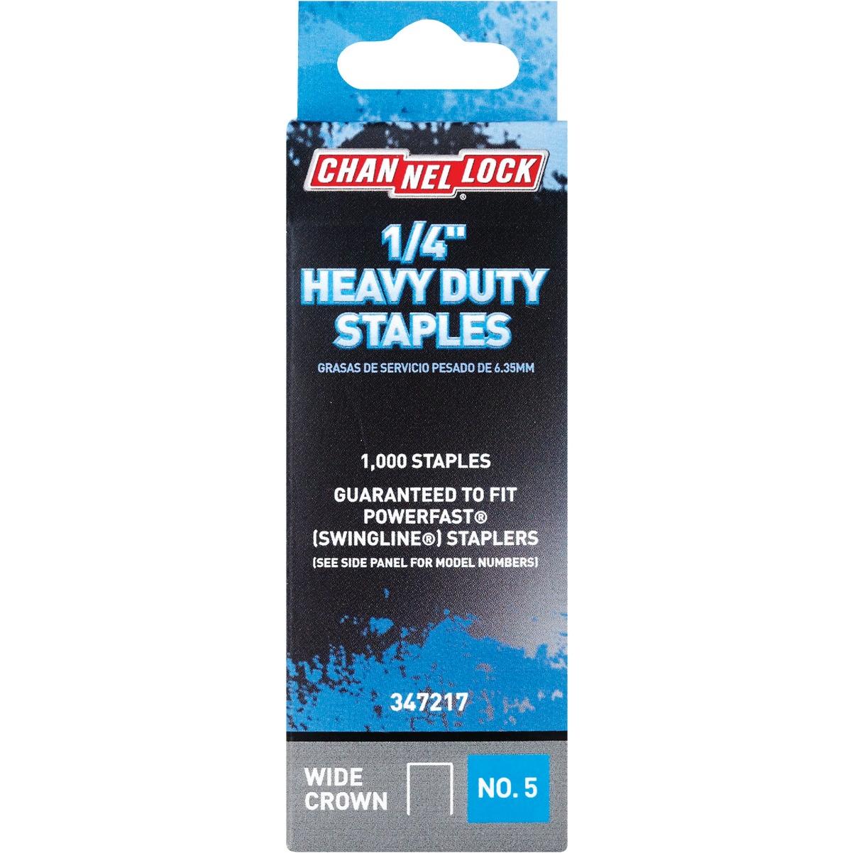 Channellock No. 5 Heavy-Duty Wide Crown Staple, 1/4 In. (1000-Pack)
