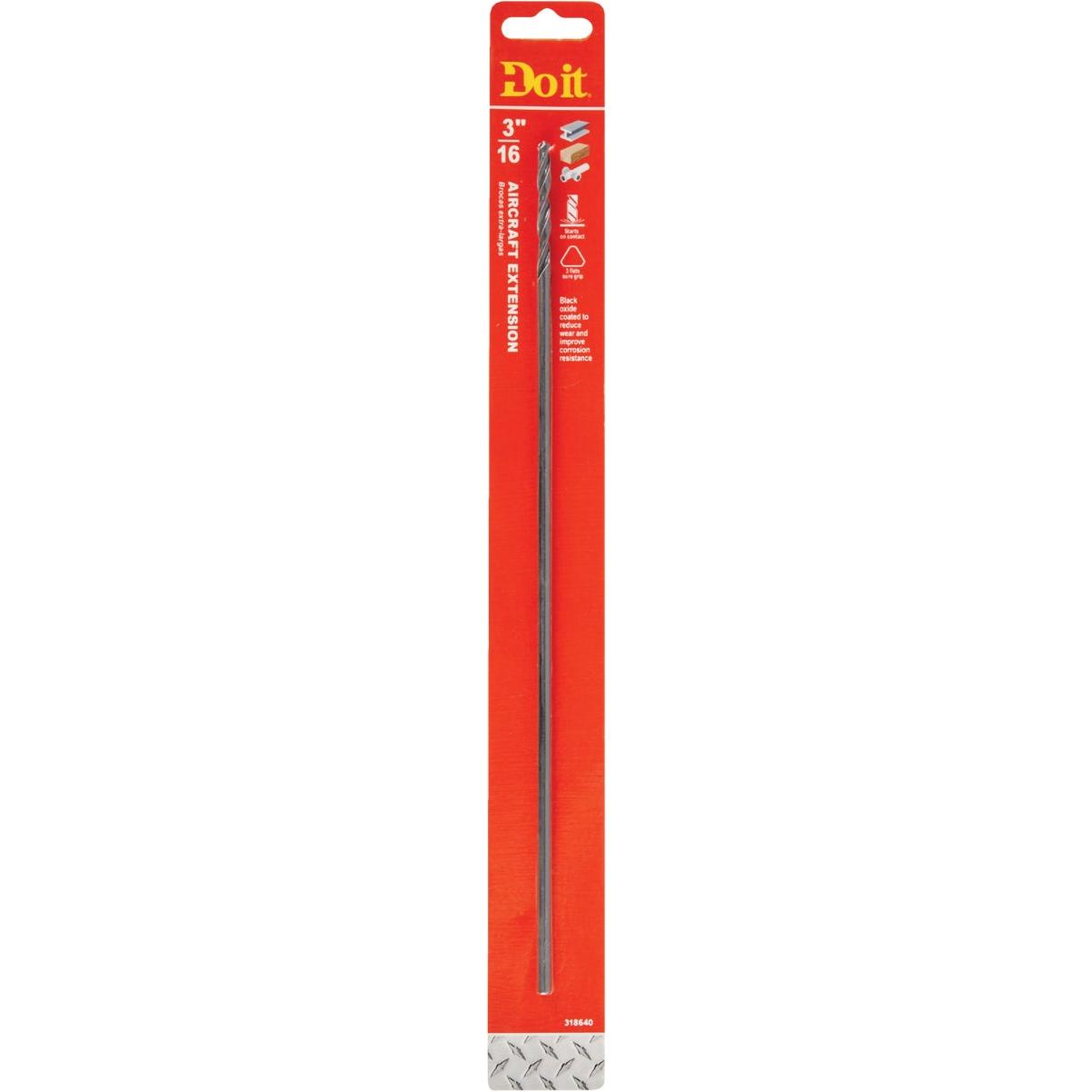Do it Best 3/16 In. x 12 In. Black Oxide Extended Length Drill Bit