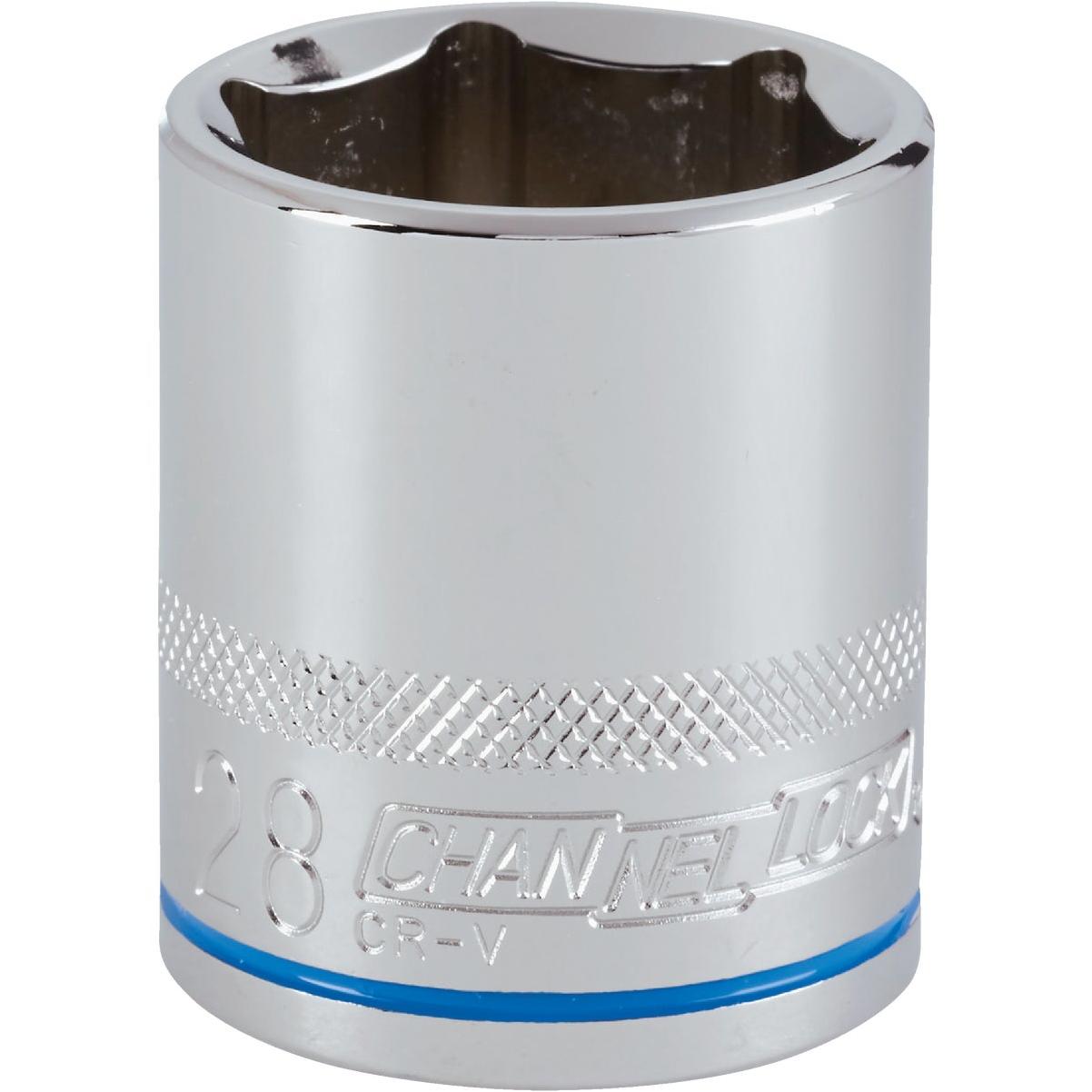 Channellock 1/2 In. Drive 28 mm 6-Point Shallow Metric Socket