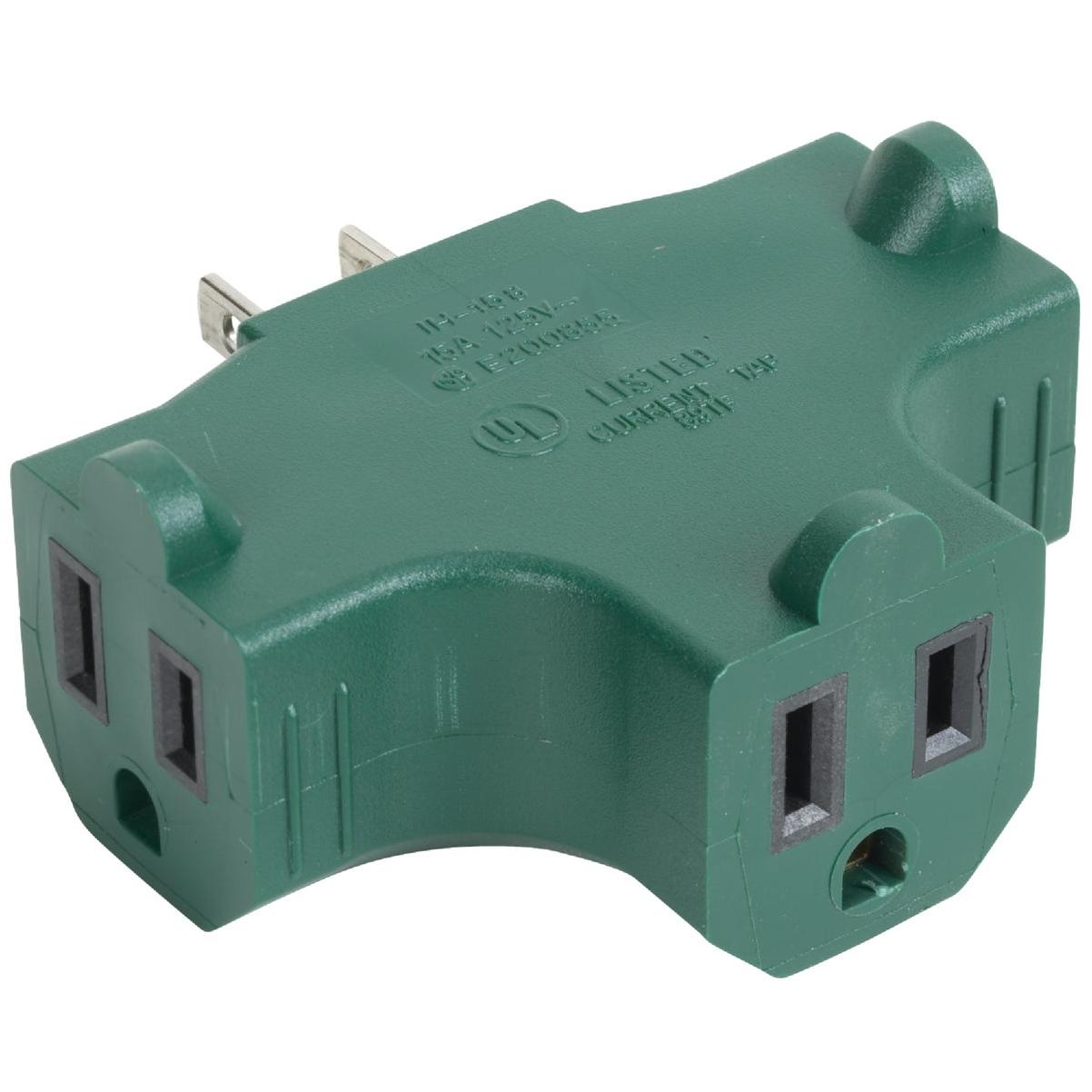 Master Electrician Green 15A 3-Outlet Tap