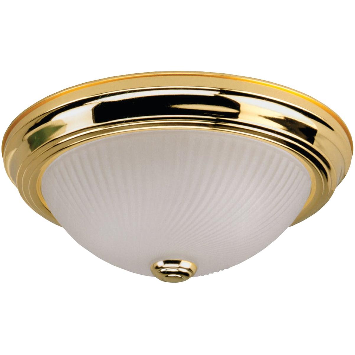 Canarm 11 In. Polished Brass Incandescent Flush Mount Ceiling Light Fixture