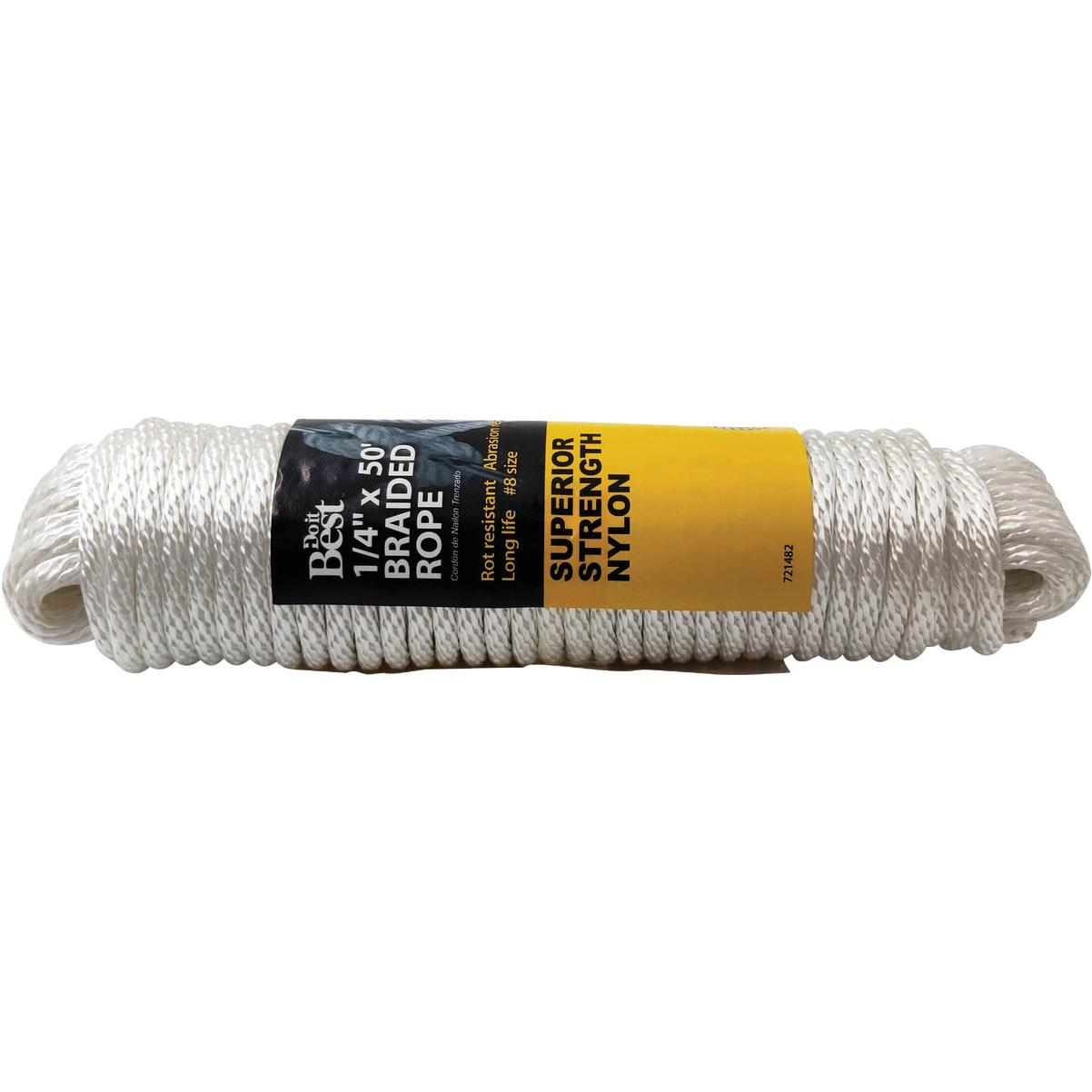 Do it Best 1/4 In. x 50 Ft. White Braided Nylon Packaged Rope