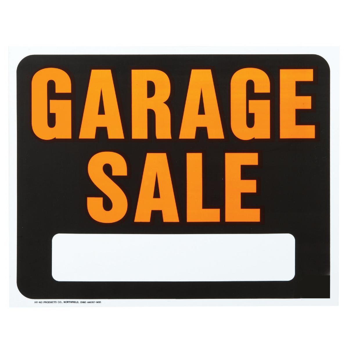 Hy-Ko 15x19 Heavy Gauge Plastic Sign, Garage Sale