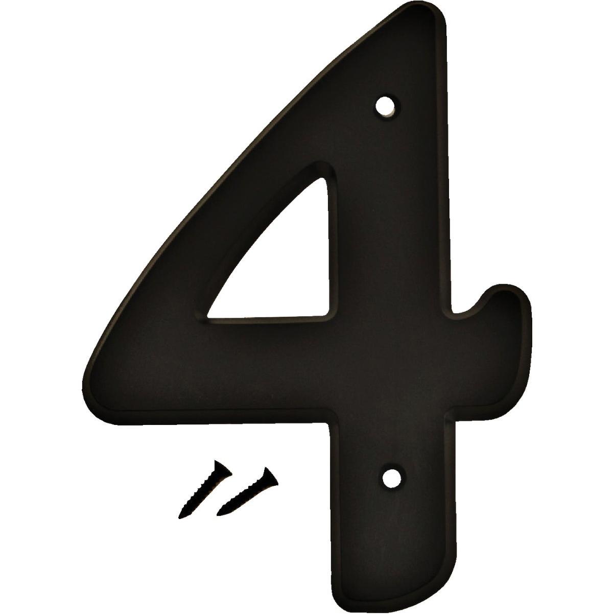 Hy-Ko 6 In. Black Gloss House Number Four