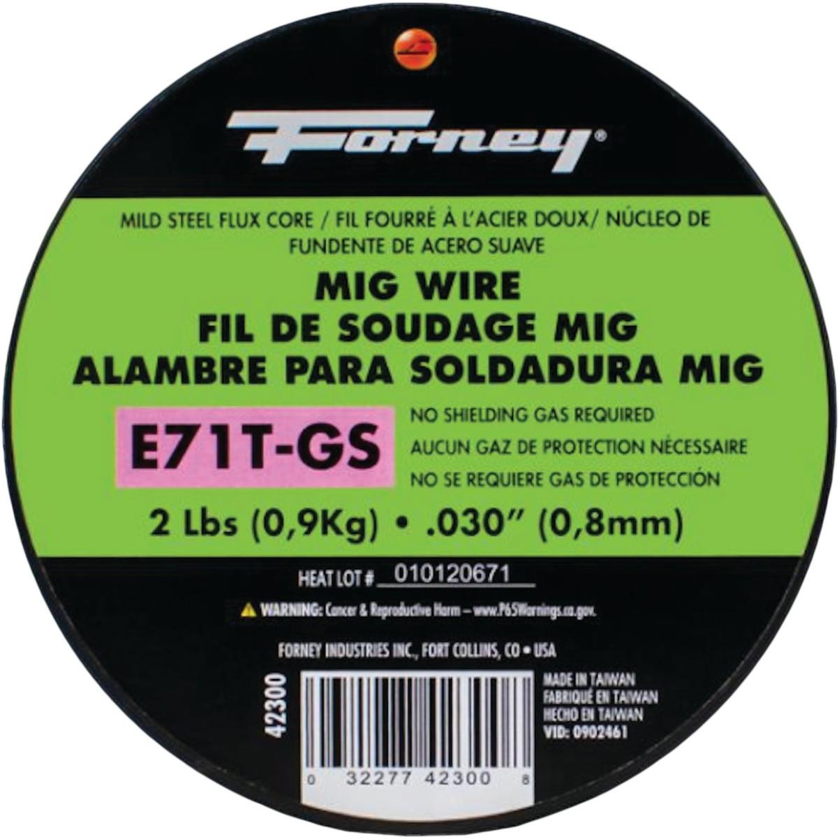Forney E71TGS 0.030 In. Flux Core Mild Steel Mig Wire, 2 Lb