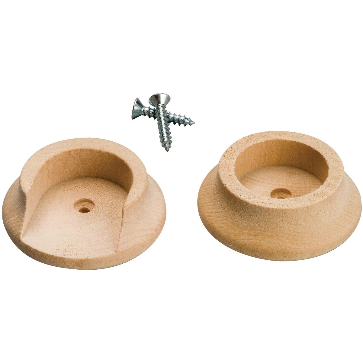 Waddell 1 in. L X 1-3/4 in. D Wood Closet Rod Socket Set Waddell 1 in. L X 1-3/4 in. D Wood Closet Rod Socket Set