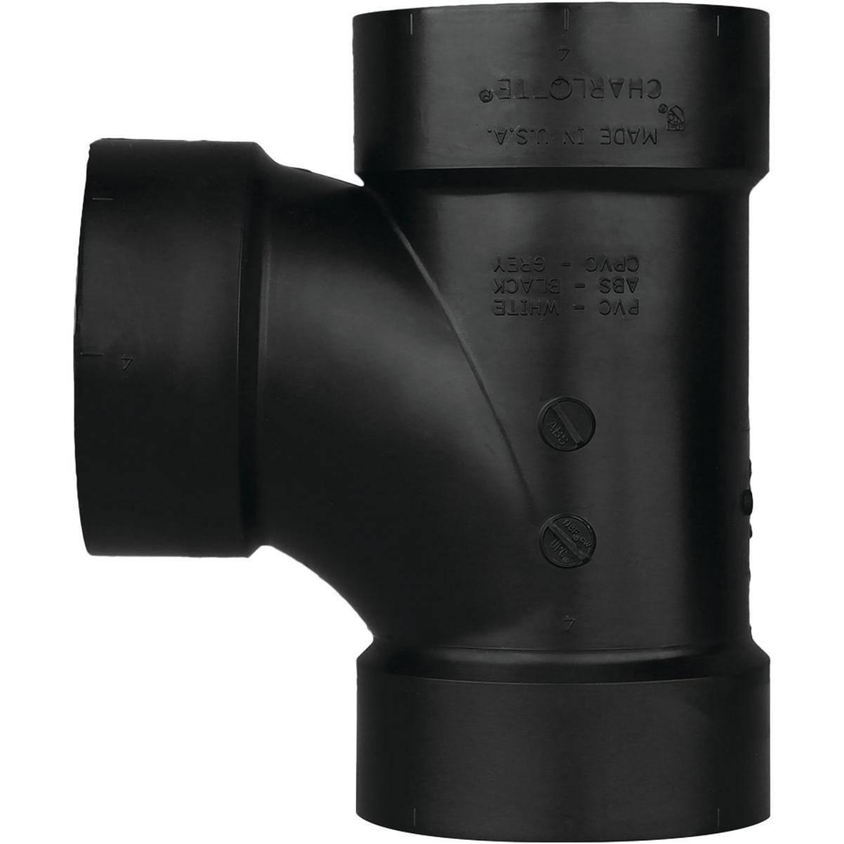 Charlotte Pipe 4 In. Hub x Hub x Hub Sanitary ABS Waste & Vent Tee