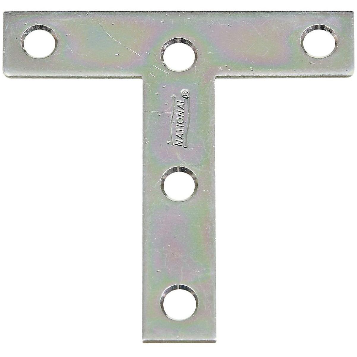 National Hardware 3 In. x 3 In. Zinc T-Plate (2-Pack)