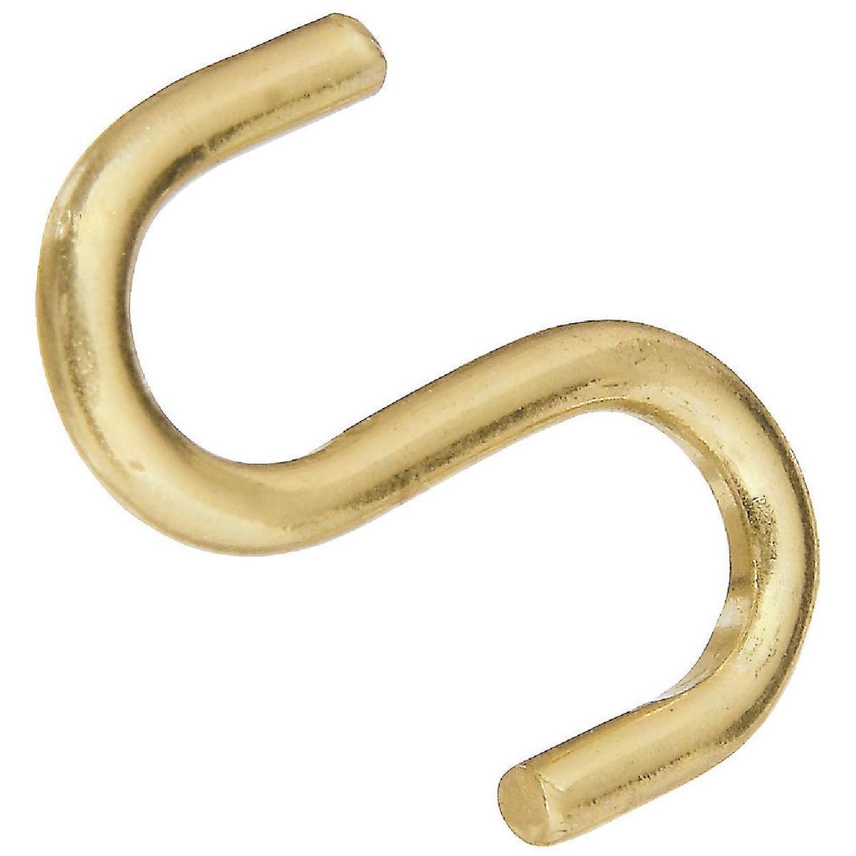 National Hardware 1 In. Brass Heavy Open S Hook (3-Count)