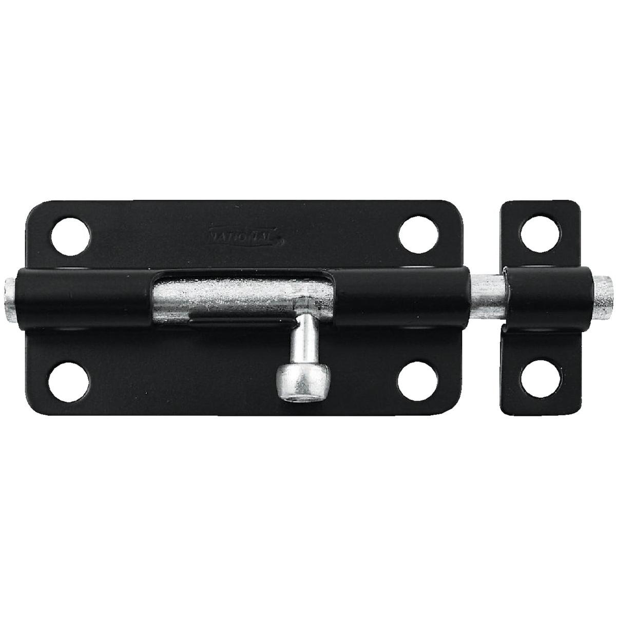 National Hardware 4 In. Black Steel Door Barrel Bolt