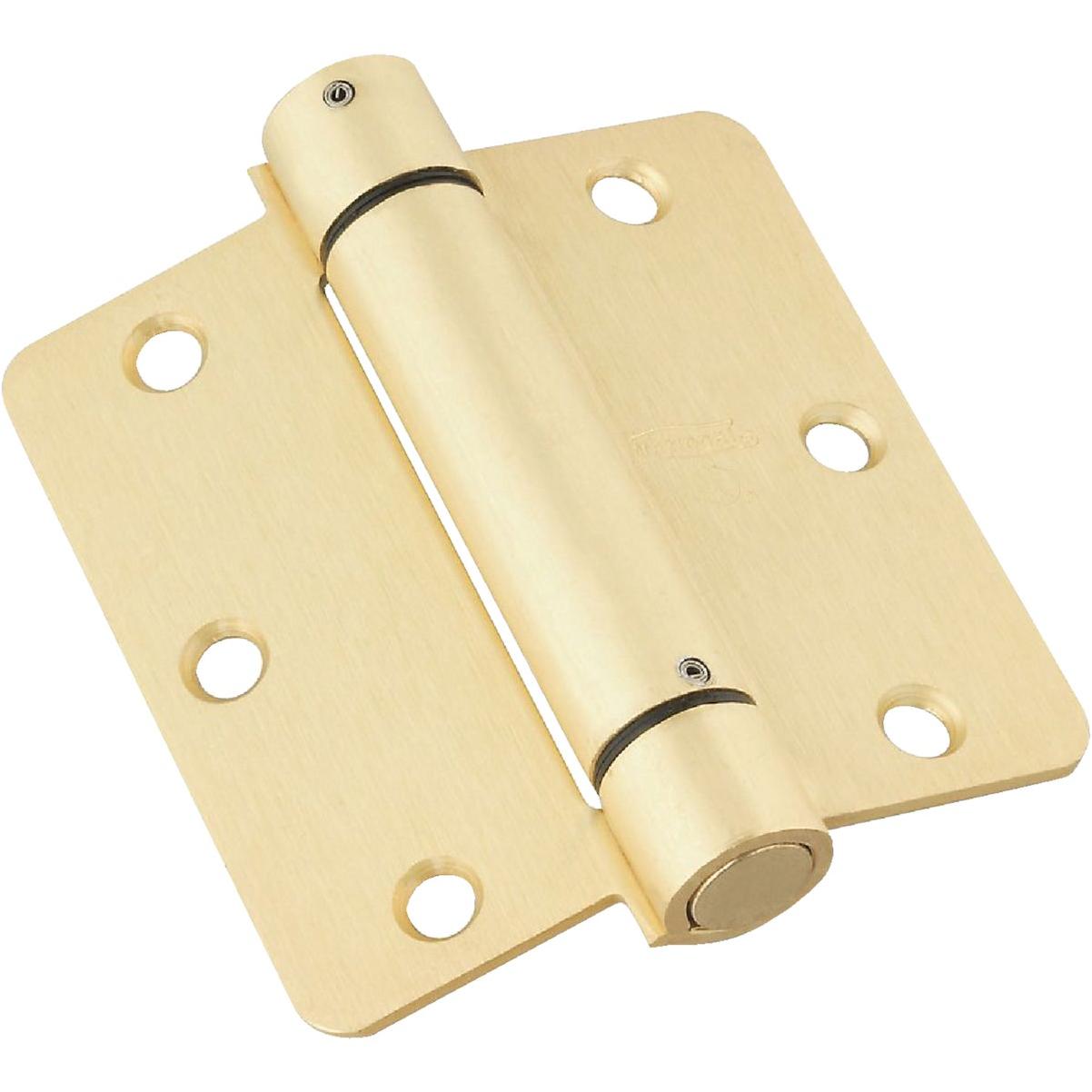 3-1/2 In. x 1/4 In. Radius Brass Spring Door Hinge