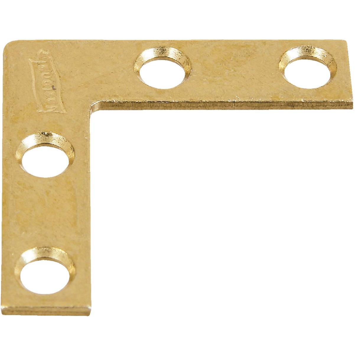 National Catalog 117 1-1/2 In. x 3/8 In. Brass Flat Corner Iron (4-Count)