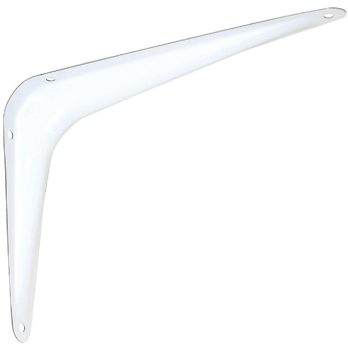 National Hardware 6 In. D. x 8 In. H. White Steel Shelf Bracket