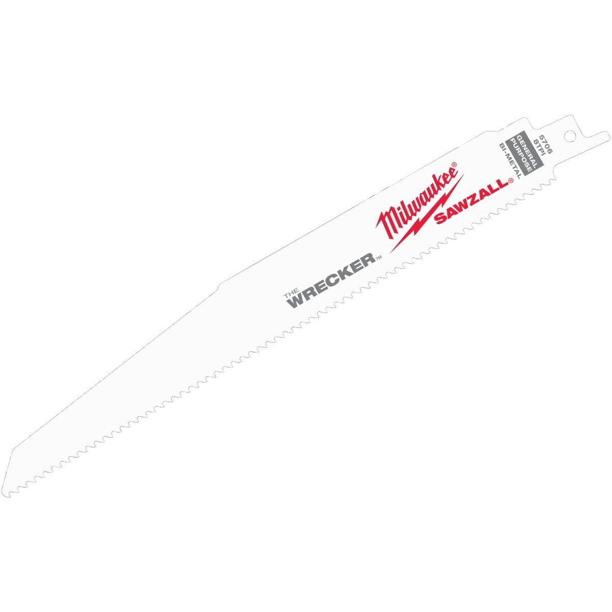 Milwaukee SAWZALL The WRECKER 9 In. 7/11 TPI Multi-Material Demolition Reciprocating Saw Blade (5-Pack)