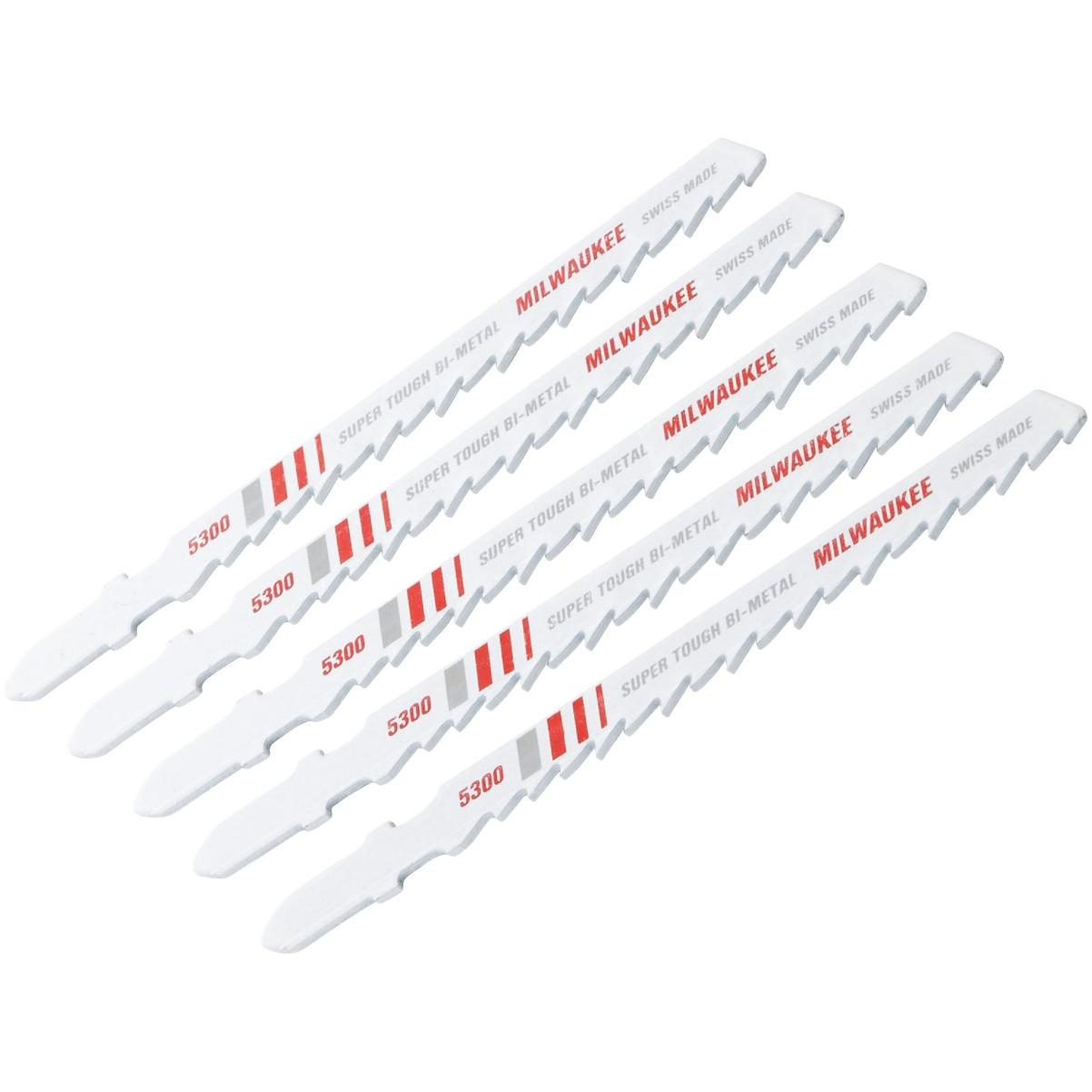 Milwaukee T-Shank 4 In. x 6 TPI Bi-Metal Jig Saw Blade, General Purpose (5-Pack)