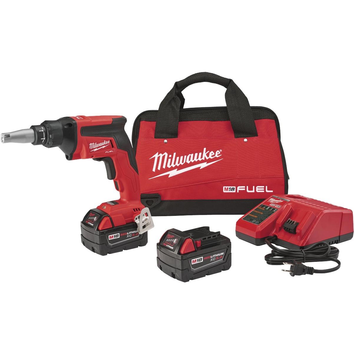 Milwaukee M18 FUEL Brushless Drywall Cordless Screwgun Kit with (2) 5.0 Ah Batteries & Charger